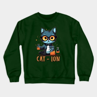 Chemist cat, cation, chemistry, laboratory, kitty in lab Crewneck Sweatshirt